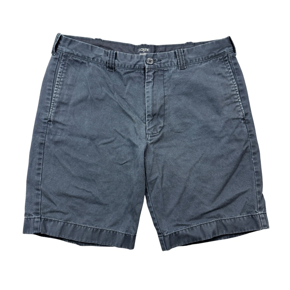 J.Crew Gramercy Mens 33 Navy Blue Cotton Chino Shorts 8" Preppy Minimalist